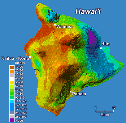 Oahu Real Estate on Average Annual Rainfall Patterns For The Big Island